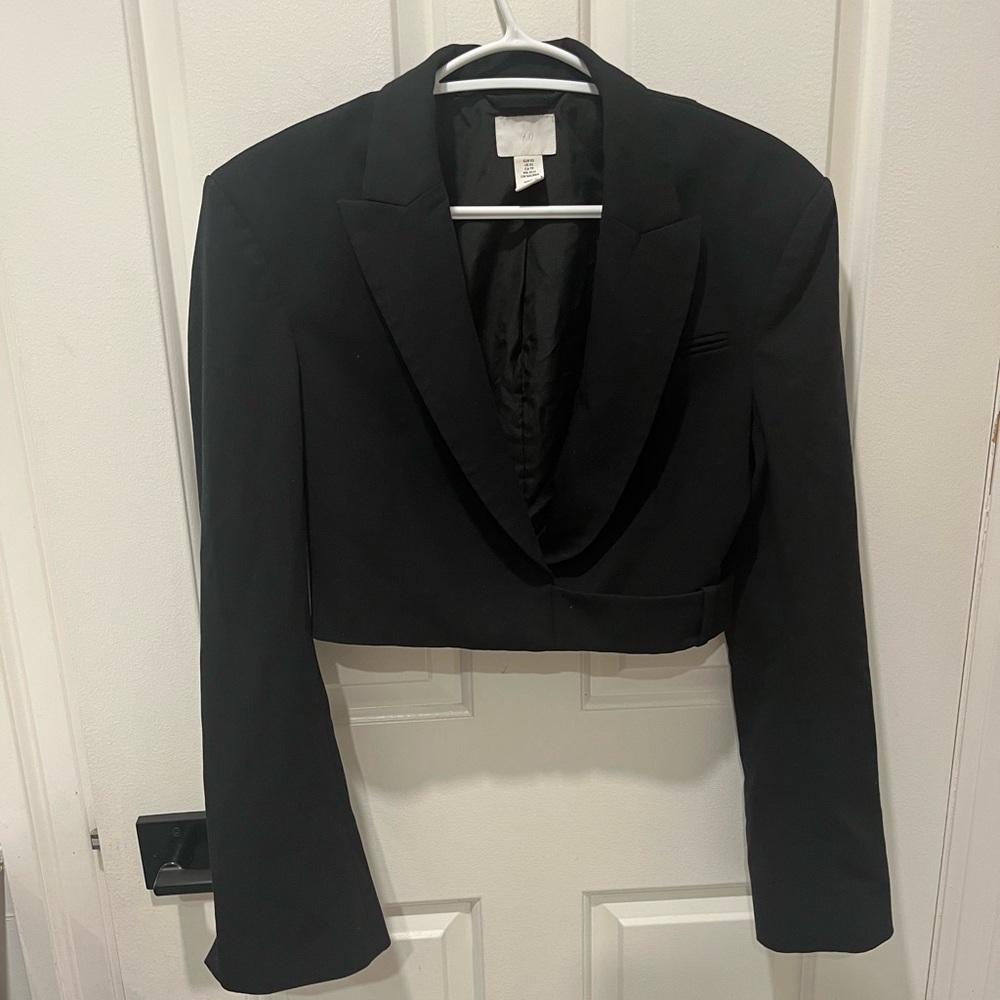 Black Cropped Blazer H&M